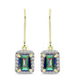 Cercei din Argint 925 Placat cu Aur ( 1.84 grame ) cu Cuarț Hematit Verde Mistic și Topaz Alb 2.06 Carate