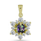 Pandantiv din Argint 925 Placat cu Aur ( 1.48 grame ) cu Cuarț Hematit Verde Mistic și Topaz Alb 1.79 Carate