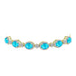 Brățară din Argint 925 Placat cu Aur ( 8.48 grame ) cu Jad albastru și Topaz Alb 7.59 Carate