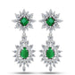 Cercei din Argint 925 ( 6.42 grame ) cu Smarald Zambian și Topaz Alb 7.42 Carate