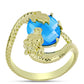 Inel din Argint 925 Placat cu Aur ( 4.36 grame ) cu Jad albastru 3.99 Carate
