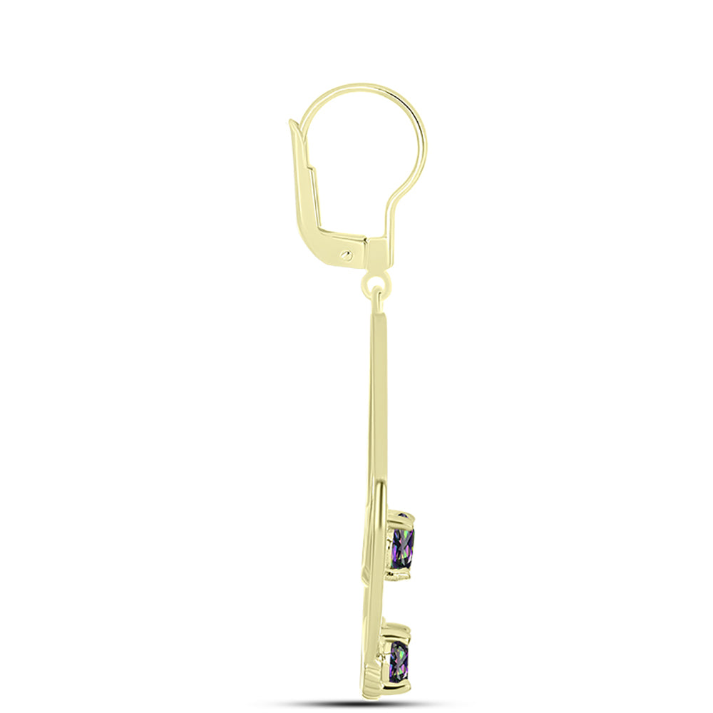Cercei din Argint 925 Placat cu Aur ( 4.89 grame ) cu Cuarț Hematit Verde Mistic 1.6 Carate
