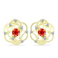 Cercei din Argint 925 Placat cu Aur ( 4.5 grame ) cu Opal de Foc Lega Dembi și Topaz Alb 0.62 Carate