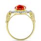 Inel din Argint 925 Placat cu Aur ( 4.04 grame ) cu Opal de Foc Lega Dembi și Topaz Alb 1.99 Carate