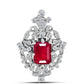 Broşă din Argint 925 ( 3.18 grame ) cu Rubin Malagasy și Topaz Alb 2.54 Carate