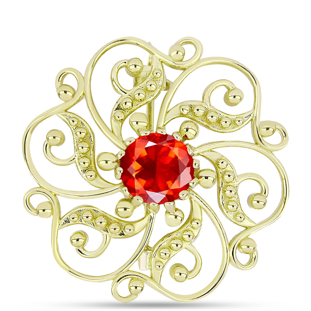 Broşă din Argint 925 Placat cu Aur ( 5.08 grame ) cu Opal de Foc Lega Dembi 0.78 Carate