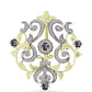 Broşă din Argint 925 Placat cu Aur ( 6.8 grame ) cu Cuarț Hematit Verde Mistic și Topaz Alb 1.73 Carate