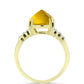 Inel din Argint 925 Placat cu Aur ( 3.22 grame ) cu Cuarț Coniac și Topaz Alb 3.77 Carate