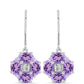 Cercei din Argint 925 ( 2.77 grame ) cu Ametist Rose de France și Topaz Alb 3.37 Carate