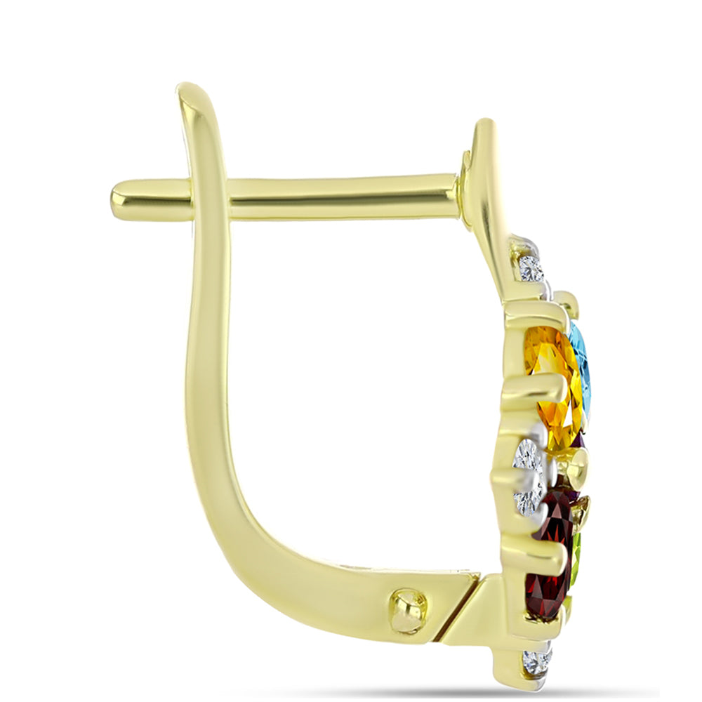 Cercei din Argint 925 Placat cu Aur ( 3.22 grame ) cu Citrin Ural și Granat Barton 1.98 Carate 2 