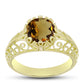 Inel din Argint 925 Placat cu Aur ( 3.55 grame ) cu Cuarț Coniac 2.34 Carate
