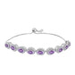 Brățară din Argint 925 ( 9 grame ) cu Ametist Rose de France și Topaz Alb 4.59 Carate