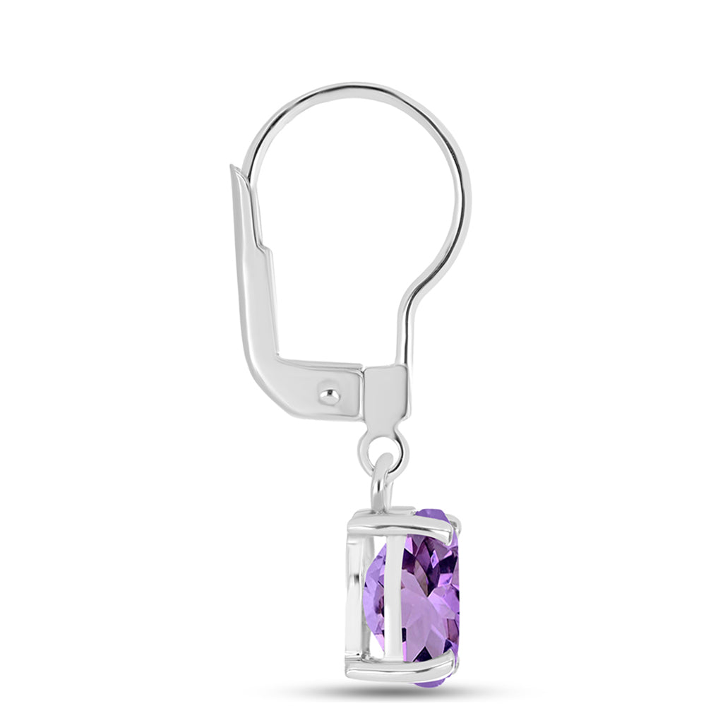 Cercei din Argint 925 ( 1.49 grame ) cu Ametist Rose de France 2.57 Carate 2 