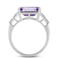 Inel din Argint 925 ( 3.35 grame ) cu Ametist Rose de France și Zircon Alb 4.47 Carate