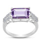 Inel din Argint 925 ( 3.35 grame ) cu Ametist Rose de France și Zircon Alb 4.47 Carate
