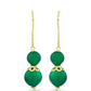 Cercei din Argint 925 Placat cu Aur ( 1.25 grame ) cu Agat Verde 10.37 Carate
