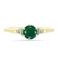 Inel din Argint 925 Placat cu Aur ( 2.51 grame ) cu Agat Verde și Topaz Alb 0.82 Carate