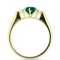 Inel din Argint 925 Placat cu Aur ( 2.51 grame ) cu Agat Verde și Topaz Alb 0.82 Carate