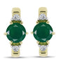 Cercei din Argint 925 Placat cu Aur ( 3.36 grame ) cu Agat Verde și Topaz Alb 1.64 Carate