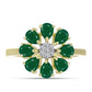 Inel din Argint 925 Placat cu Aur ( 2.35 grame ) cu Agat Verde și Topaz Alb 1.15 Carate