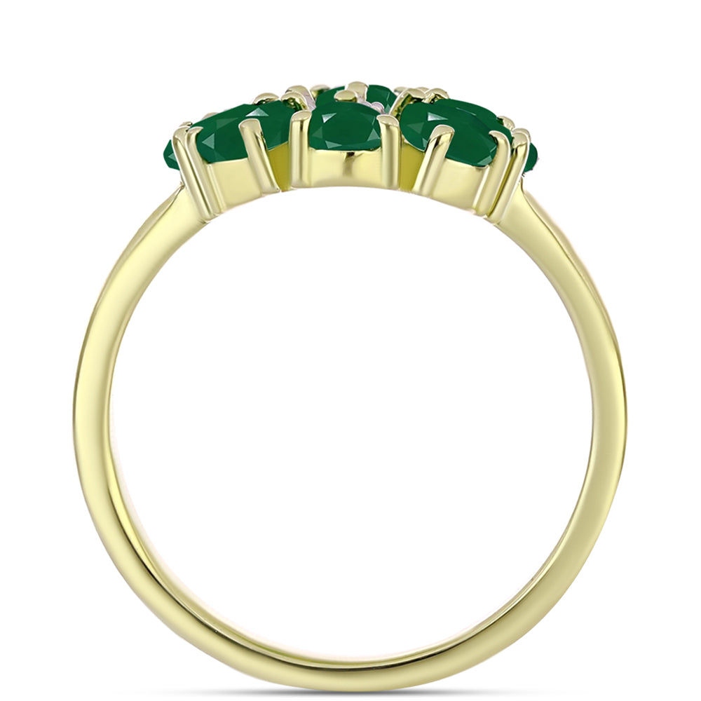 Inel din Argint 925 Placat cu Aur ( 2.35 grame ) cu Agat Verde și Topaz Alb 1.15 Carate