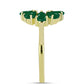 Inel din Argint 925 Placat cu Aur ( 2.35 grame ) cu Agat Verde și Topaz Alb 1.15 Carate
