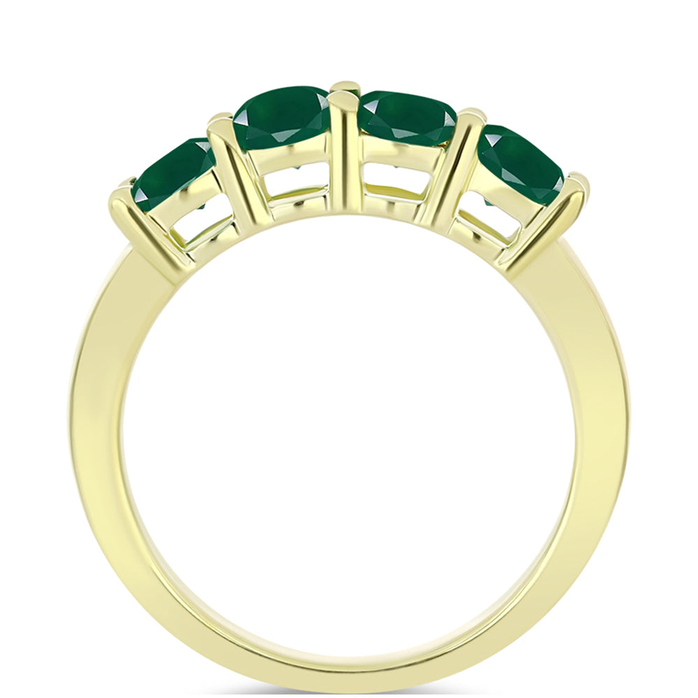 Inel din Argint 925 Placat cu Aur ( 2.38 grame ) cu Agat Verde 0.89 Carate 2 