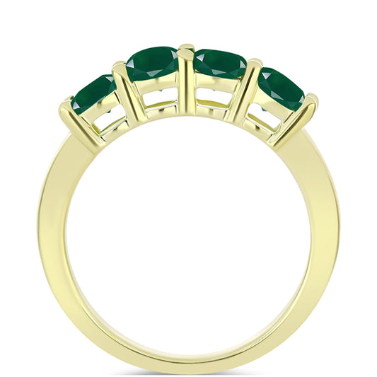 Inel din Argint 925 Placat cu Aur ( 2.38 grame ) cu Agat Verde 0.89 Carate
