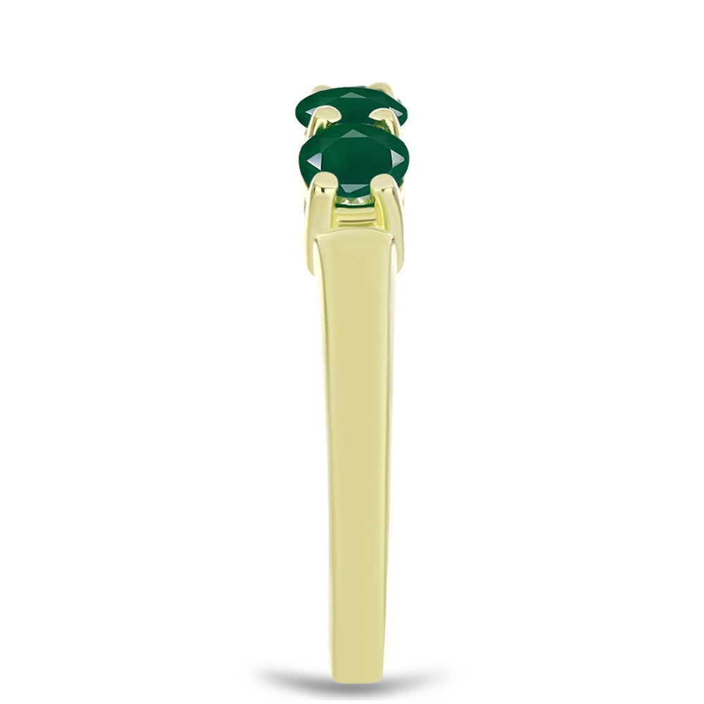 Inel din Argint 925 Placat cu Aur ( 2.38 grame ) cu Agat Verde 0.89 Carate 4 