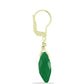 Cercei din Argint 925 Placat cu Aur ( 0.97 grame ) cu Agat Verde 4.44 Carate