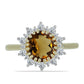 Inel din Argint 925 Placat cu Aur ( 2.31 grame ) cu Cuarț Coniac și Topaz Alb 2.21 Carate