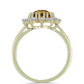 Inel din Argint 925 Placat cu Aur ( 2.31 grame ) cu Cuarț Coniac și Topaz Alb 2.21 Carate