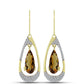 Cercei din Argint 925 Placat cu Aur ( 4.65 grame ) cu Cuarț Coniac și Topaz Alb 5.1 Carate