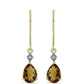 Cercei din Argint 925 Placat cu Aur ( 1.59 grame ) cu Cuarț Coniac și Topaz Alb 1.98 Carate