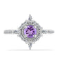 Inel din Argint 925 ( 2.31 grame ) cu Ametist Rose de France și Zircon Alb 0.84 Carate