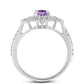 Inel din Argint 925 ( 2.31 grame ) cu Ametist Rose de France și Zircon Alb 0.84 Carate