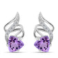 Cercei din Argint 925 ( 3.13 grame ) cu Ametist Rose de France și Topaz Alb 1.37 Carate
