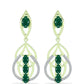 Cercei din Argint 925 Placat cu Aur ( 5.19 grame ) cu Agat Verde și Topaz Alb 2.4 Carate