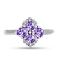 Inel din Argint 925 ( 3.22 grame ) cu Ametist Rose de France și Topaz Alb 1.31 Carate