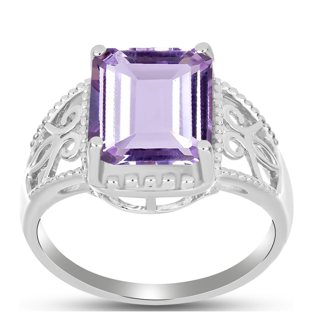 Inel din Argint 925 ( 3.97 grame ) cu Ametist Rose de France 4.96 Carate 3 