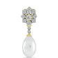 Pandantiv din Argint 925 Placat cu Aur ( 1.46 grame ) cu Perlă de Apă Dulce Albă și Topaz Alb 6.59 Carate