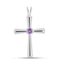 Cruce Pandantiv din Argint 925 ( 2.84 grame ) cu Ametist Rose de France 0.43 Carate