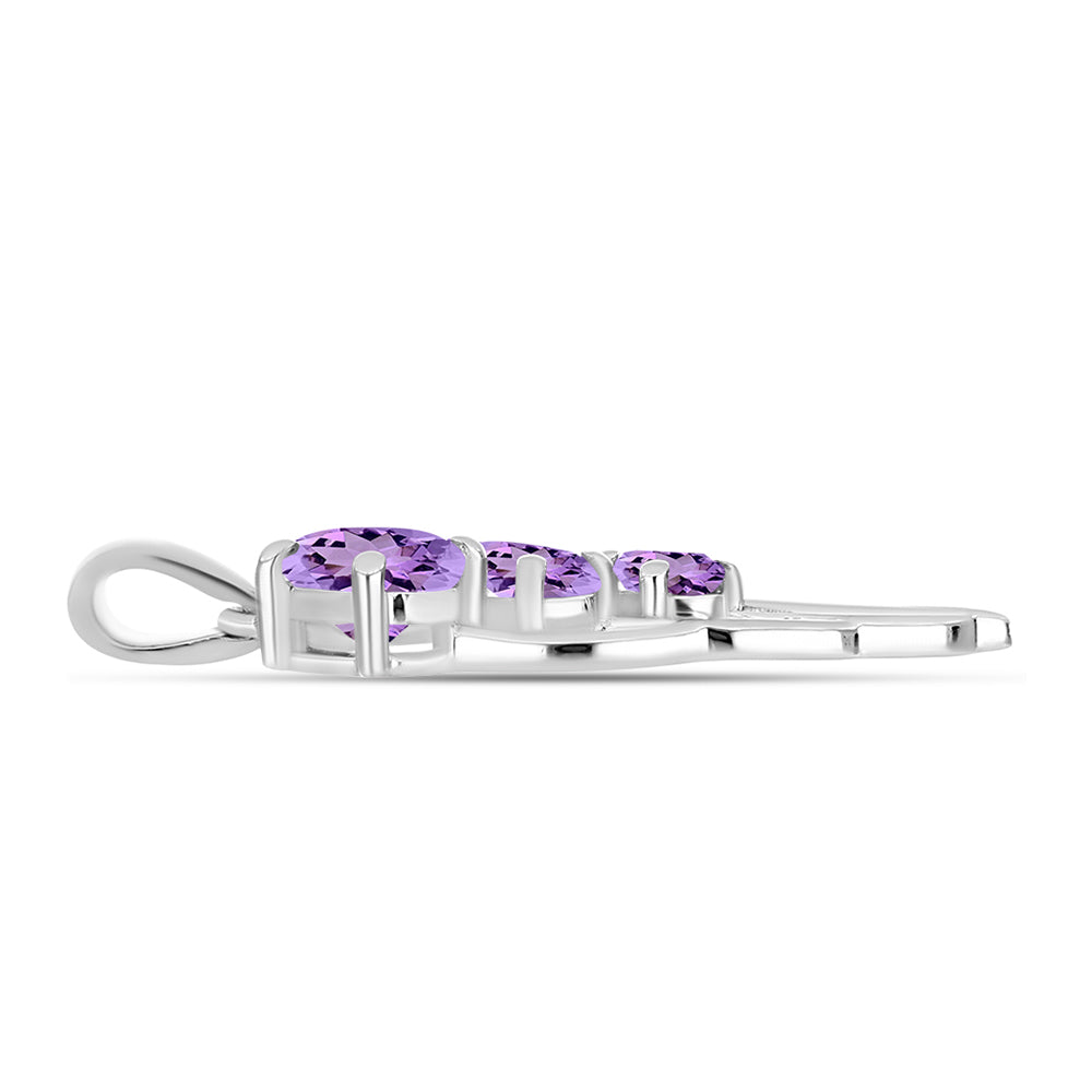 Pandantiv din Argint 925 ( 1.7 grame ) cu Ametist Rose de France 1.28 Carate 2 
