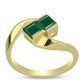 Inel din Argint 925 Placat cu Aur ( 2.64 grame ) cu Agat Verde 0.64 Carate