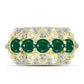Inel din Argint 925 Placat cu Aur ( 4.15 grame ) cu Agat Verde și Topaz Alb 1.44 Carate