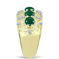 Inel din Argint 925 Placat cu Aur ( 4.15 grame ) cu Agat Verde și Topaz Alb 1.44 Carate