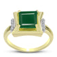 Inel din Argint 925 Placat cu Aur ( 3.12 grame ) cu Agat Verde și Topaz Alb 1.71 Carate