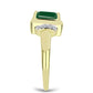 Inel din Argint 925 Placat cu Aur ( 3.12 grame ) cu Agat Verde și Topaz Alb 1.71 Carate
