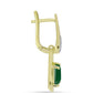 Cercei din Argint 925 Placat cu Aur ( 5.01 grame ) cu Agat Verde și Topaz Alb 3.56 Carate