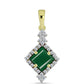 Pandantiv din Argint 925 Placat cu Aur ( 1.7 grame ) cu Agat Verde și Topaz Alb 2.14 Carate